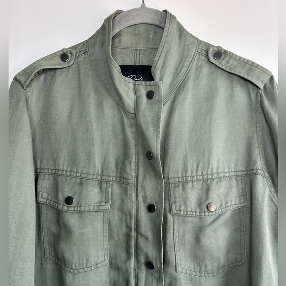 Rails Collins Utility Jacket Military Army Green Size XS Linen Blend - Picture 6 of 10